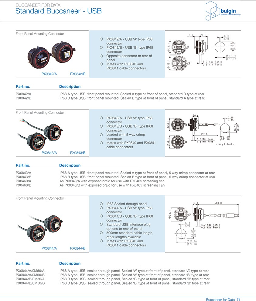 标准系列和6000系列USB连接器选型 标准系列和6000系列USB连接器选型