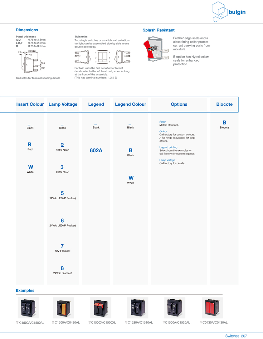 1500双单元开关和指示灯功能 1500双单元开关和指示灯功能