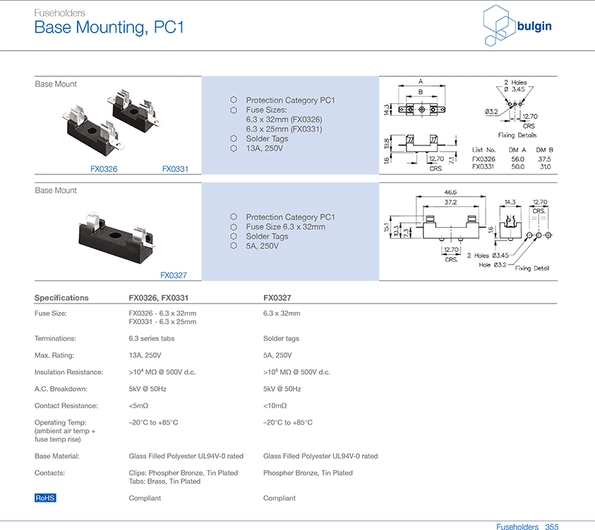 FX0327底座安装保险丝座型号 FX0327底座安装保险丝座型号