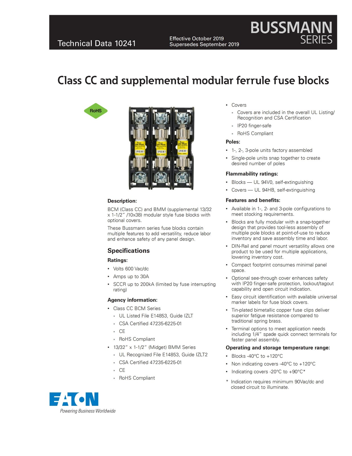 BMM603-1SQ系列熔断技术参数 BMM603-1SQ系列熔断技术参数